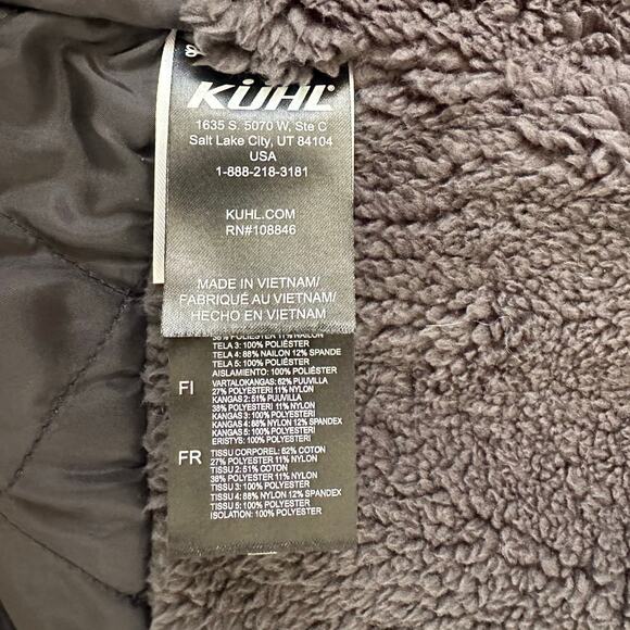 NEW Kuhl Kollusion Fleece Lined Turkish Coffee Brown Hooded Full ZIp Jacket NWT - Picture 7 of 11